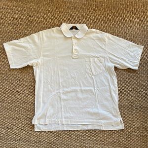 Large Brooks Brothers cream three buttoned collared cotton shirt